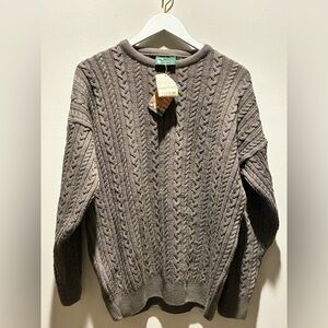 Vintage ANSETT Australia Pure Wool Cable Knit Sweater NWT size 20 large L men’s